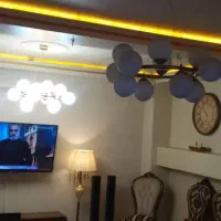 لوستر طلایی حباب دار سفید|لوستر و چراغ آویز|تهران, قلهک|دیوار