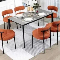 میز و صندلی غذاخوری ۶نفره تدی فلزی پارچه ای