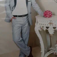 کت و شلوار مردانه دامادی سایز ۴۸ رنگ طوسی