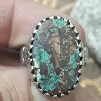 انگشتره نقره شجره پشت و ،رو،طلادار،