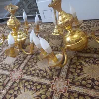 لوستر۶شعله طلایی|لوستر و چراغ آویز|کرمانشاه, |دیوار