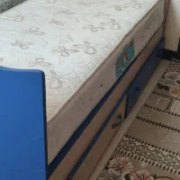 تخت نوجوان با دو کشو همراه با تشک طبی فنری