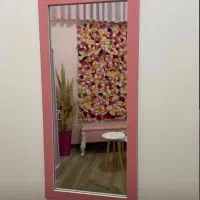 آیینه قدی دور ام دی اف صورتی