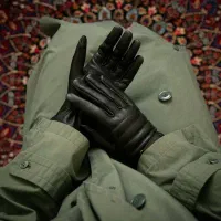 دستکش و کلاه چرم طبیعی گوسفندی با کیفیت