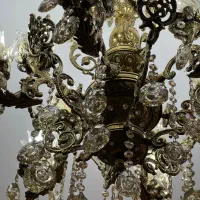 لوستر سه طوقه برنز ۶شاخه|لوستر و چراغ آویز|فردیس, منظریه|دیوار