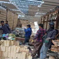 جوشکاری اسکلت  و دیوارچینی یک طبقه دریک روز