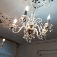 سه عدد لوستر شیشه ای و کریستال|لوستر و چراغ آویز|بیجار, |دیوار