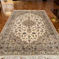 جفت فرش دستباف ۶متری کاشان گل ابریشم مناسب جهیزیه