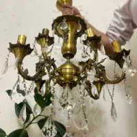 لوستر هشت شاخه برنز|لوستر و چراغ آویز|تبریز, |دیوار