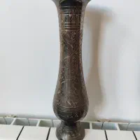 گلدان برنزی ( برنجی) قلم کاری شده