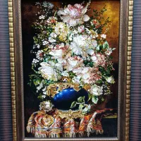 تابلو فرش گلدان دستباف طرح تاری تبریز