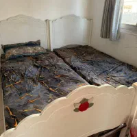 دو عدد تخت یک نفره با تشک