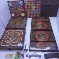 مجموعه بازی فکری ۸ بازی در یک پک تخته نرد چوبی