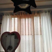 پرده تور حریر  درحد نو و پرده شید کارکرده