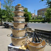 سرویس قابلمه ۲۱ پارچه ماموت طرح سنگ|ظروف پختوپز|مشهد, پورسینا|دیوار