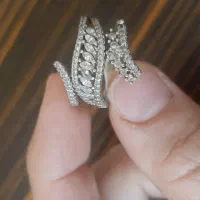 انگشتر نقره ایتالیایی نگین اتمی نو نو