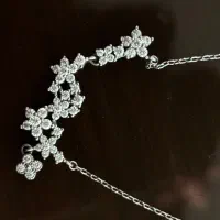 گردنبند نقره ایتالیایی با آبکاری طلا سفید