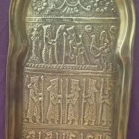 زیر سماور برنجی قدیمی و سنگین ۴۰سانت  در ۲۰سانت