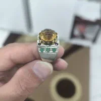 انگشترهای نقره سیترین وزمرد شیک و فاخر