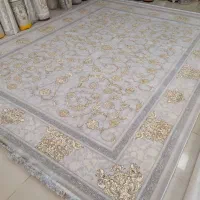 فرش افشان طلاکوب گل برجسته 1200شانه سیلور