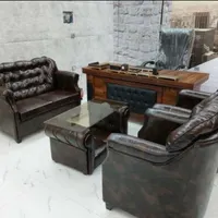 مبلمان نیمست چوب چرم فوم کلاسیک میز کتابخانه مبل|دفتر کار|ایلام, |دیوار