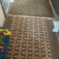 یک جفت قالیچه ترکمنی ویک فرش دست بافت