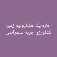 اجاره ۱ هکتارونیم زمین کشاورزی