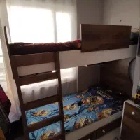 تخت دو طبقه چوبی|تخت و سرویس خواب|شهریار, شهرک وائین|دیوار