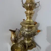 سماور سیاه قلم بسیار زیبا و انتیک نو نو اک|کلکسیون اشیاء عتیقه|ارومیه, |دیوار
