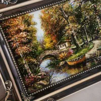 تابلو فرش گل ابریشم