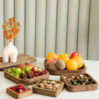 ست پذیرایی چوبی ظرف میوه وشیرینی