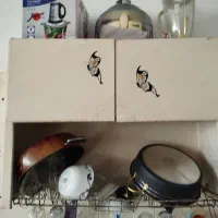 در حیاط خانه دو قطعه کابینت بوفه|مصالح و تجهیزات ساختمان|عطاملک, |دیوار