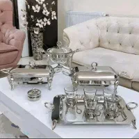 ست کامل سوفله خوری استیل نگین دار