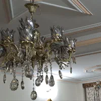 دوعدد لوستر۸شاخه۱۲شعله برنجی|لوستر و چراغ آویز|تهران, شهرک ولیعصر جنوبی|دیوار
