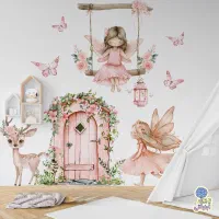 برچسب دیواری فرشته کوچولو دیوار آبنباتی