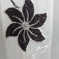 پرده حریر گلدار|پرده، رانر، رومیزی|مشهد, شهرک ابوذر|دیوار