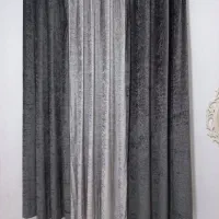 پرده پانچ مخمل طوسی در حد نو