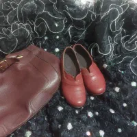 یک جفت کفش چرم زنانه ویک کیف چرم اصل