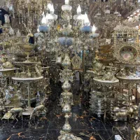 لوستر کنارسالنی کریستال برنز کلاسیک|لوستر و چراغ آویز|قم, شهرک امام حسن|دیوار