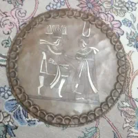 سینی مسی دولایه حکاکی شده ونقره کوب|کلکسیون اشیاء عتیقه|کردکوی, |دیوار