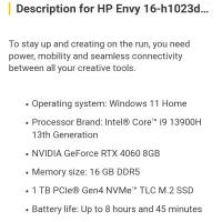 HP Envy 16-h1023dx لپتاپ|رایانه همراه|تبریز, |دیوار