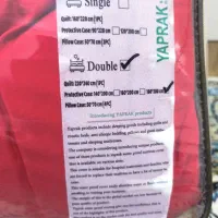 سرویس روتختی کاوری دورنگ چیداری قرمز طوسی  دو نفره
