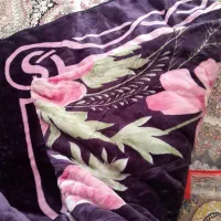 یک عدد پتو دونفره گل برجسته نو