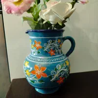 پارچ سفالی گلدار