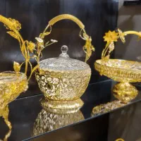 ظروف فلزی طلایی آبطلا تمام طلایی اماراتی فول GOLDE|ظروف سرو و پذیرایی|مشهد, سلام|دیوار