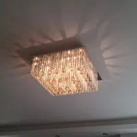 دو عدد لوستر، ال این دی، مربع، جنس صفحه استیل|لوستر و چراغ آویز|پردیس, فاز ۴|دیوار