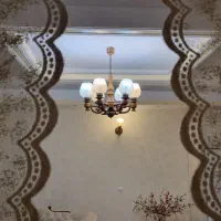 لوستر چوبی شش شاخه و یک عدد دیواری