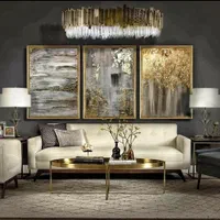 تابلو نقاشی سه تکه دکوراتیو *ورق طلا*