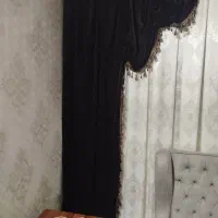 والان پرده مخمل قهوه ای تمیز