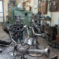 مجسمه فول آهنی کاره دست